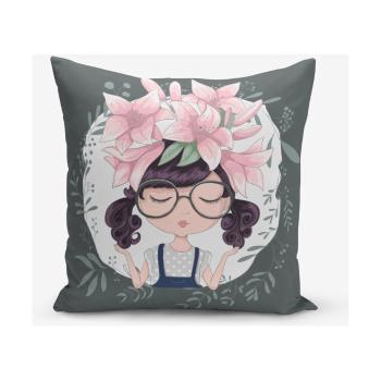 Față de pernă cu amestec de bumbac Minimalist Cushion Covers Flower and Girl, 45 x 45 cm