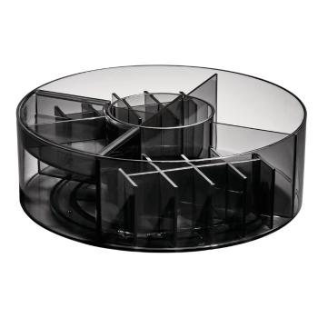 Organizator de baie negru mat pentru cosmetice din plastic reciclat Cosmetic Carousel – iDesign