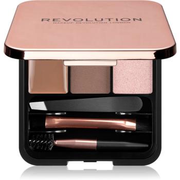 Makeup Revolution Brow Sculpt Kit set pentru sprancene perfecte culoare Brown 2.2 g