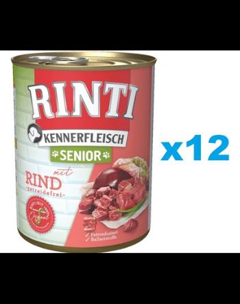 RINTI Kennerfleish Senior Beef 12x400 g cu vita, pentru caine senior