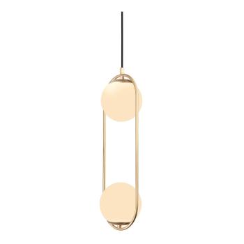 Lustră aurie cu abajur din sticlă ø 20 cm Arch – Squid Lighting