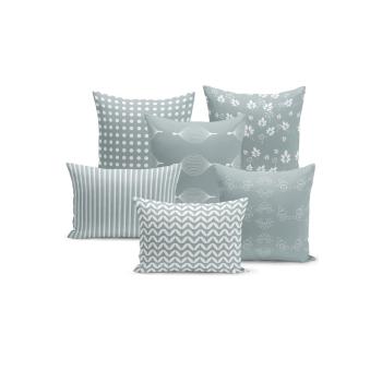 Set 6 fețe de pernă decorative Kate Louise Light Blue, 43 x 43 cm