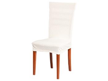 Husa pentru scaun universala - catifea de Manchester - crem - Mărimea scaun 38x38 cm, inaltime spata