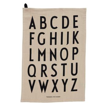 Prosop din bumbac Design Letters Alphabet, 40 x 60 cm, bej