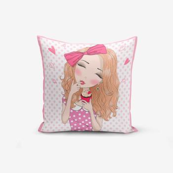 Față de pernă Minimalist Cushion Covers Girl With Cupcake, 45 x 45 cm