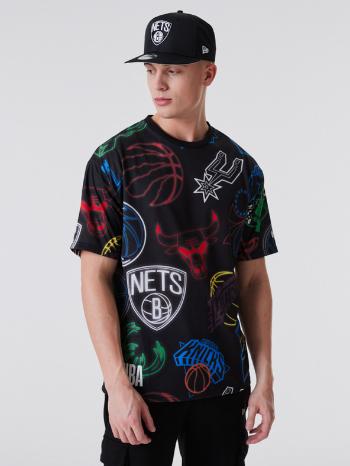 New Era NBA All Over Print Neon Tricou Negru