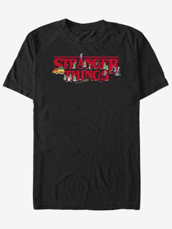 ZOOT.Fan Netflix Vánoční Stranger Things Logo Tricou Negru