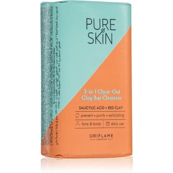 Oriflame Pure Skin sapun pentru curatare cu argila pentru față și corp 75 g