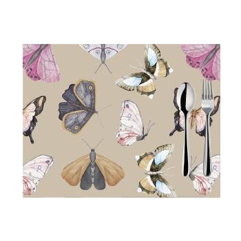 Set 2 suporturi pentru farfurii Mike & Co. NEW YORK Butterflies, 33 x 45 cm, bej