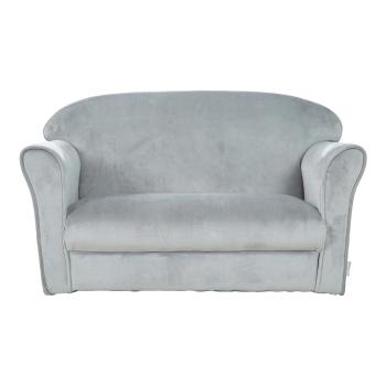 Canapea pentru copii gri deschis cu tapițerie din catifea 78 cm Lil Sofa – Roba