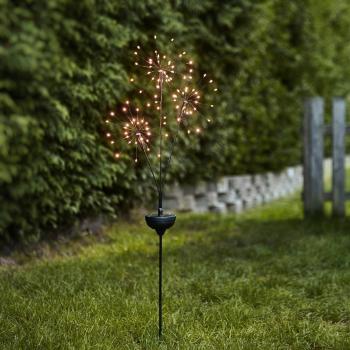 Decorațiune solară LED cu diode albe pentru exterior Star Trading Firework Triple, înălțime 95 cm