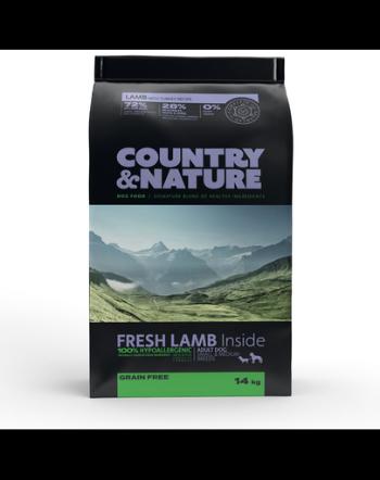 Country&amp;Nature Lamb&amp;Turkey Hrana uscata caini adulti talie mica/mijlocie, miel si curcan 14 kg