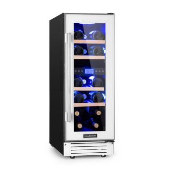 Klarstein Vinovilla 17, frigider pentru vin cu două zone, 53 de litri, 17 sticle, 3 culori, alb