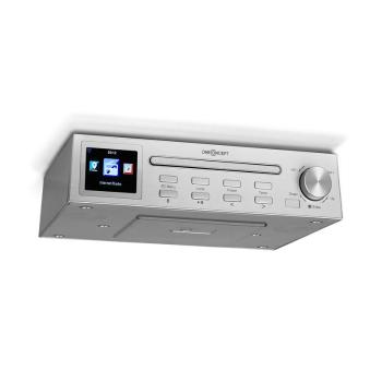 OneConcept Streamo Chef, radio de bucătărie, CD player, BT, display 2,4" HCC, argintiu