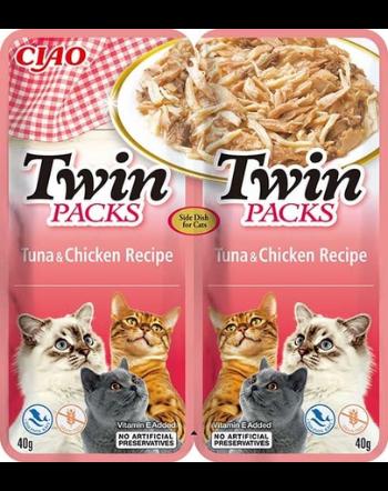 INABA Twin plic ton cu pui in supa pentru pisici 2x40 g