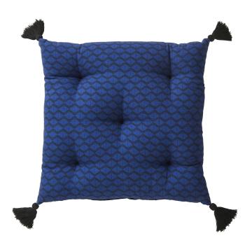 Perna scaun cu ciucuri - albastra navy - Mărimea 40x40 cm