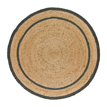 Covor gri-natural rotund ø 90 cm Mahon – Universal