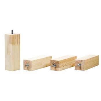 Set 4 picioare înălțătoare din lemn de molid natural pentru patul Benlemi, înălțime 20 cm