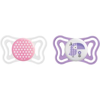 Chicco Physio Light 2-6m suzetă Girl-Dots/Toucan 2 buc