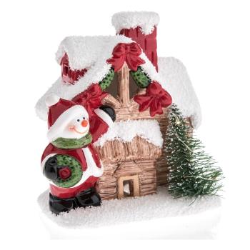 Decorațiune din ceramică cu lumină LED Dakls House, înălțime 12,3 cm