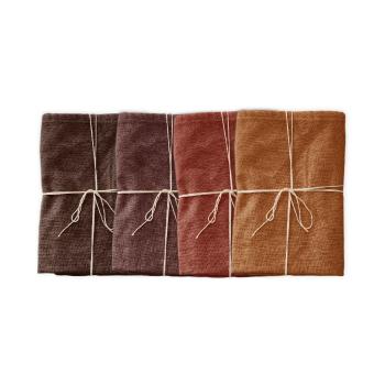 Set 4 șervețele textile cu amestec de in Linen Couture Red Gradient, 43 x 43 cm