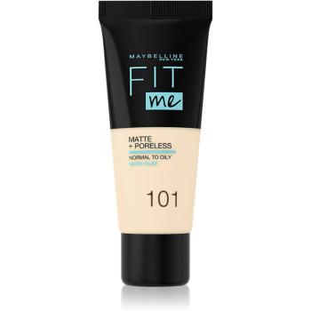 Maybelline Fit Me! Matte+Poreless machiaj mat pentru piele normală și grasă culoare 101 True Ivory 30 ml