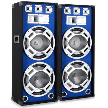 Skytronic Pereche 38cm PA Speaker Light Efect albastru 2x1000W