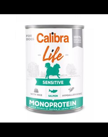 CALIBRA Dog Life Sensitive Salmon with Rice 400 g somon si orez hrana caini