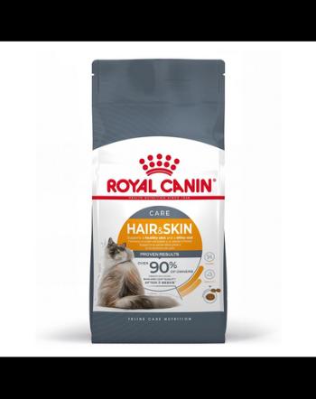 ROYAL CANIN Hair&amp;Skin Care 10 kg hrana uscata pisica adulta pentru blana stralucitoare si piele sanatoasa + ROYAL CANIN Hair&amp;Skin hrana umeda in aspic 12 x 85 g