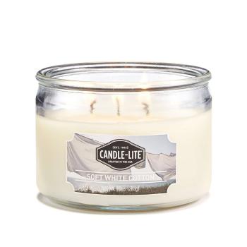 Candle Lite Lumânare parfumată cu trei fitiluri Soft White Cotton 283 g