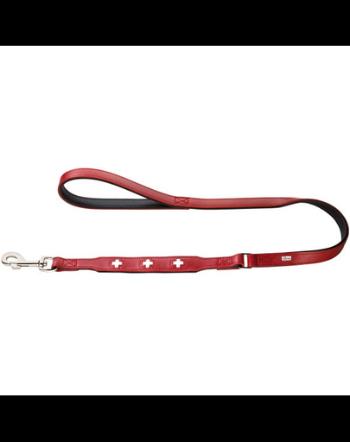 HUNTER Swiss Lesa din piele pentru caini 1,8cm/1m, rosu