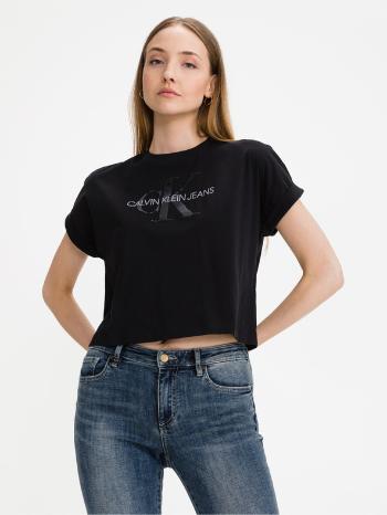 Calvin Klein Jeans Tonal Monogram Crop top Negru