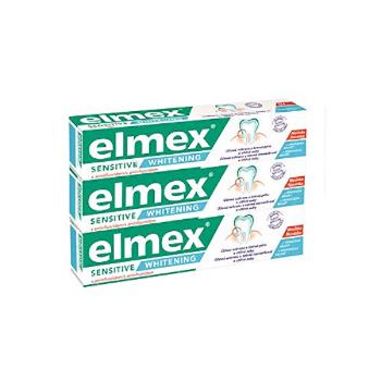 Elmex Pastă de dinți pentru dinți sensibili,Bulldog Sensitive Whitening Trio 3x 75 ml