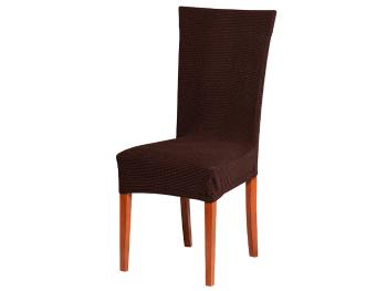 Husa pentru scaun universala - catifea de Manchester - maro - Mărimea scaun 38x38 cm, inaltime spata
