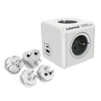 Priză 13 cm PowerCube ReWirable USB – Cubenest