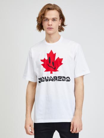 DSQUARED2 Smiling Leaf Tricou Alb