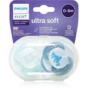 Philips Avent Soother Ultra Soft 0 - 6 m suzetă Boy Boat 2 buc