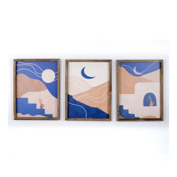 Set 3 tablouri Kate Louise Midnight, 36 x 48 cm