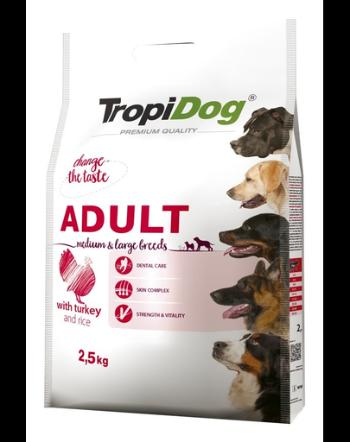 TROPIDOG Premium Adult M&amp;L curcan si orez 2,5 kg hrana uscata pentru caini de rase medii si mari