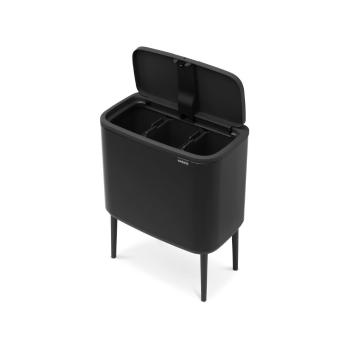 Coș de gunoi negru mat de reciclat/cu senzori de atingere din oțel 33 l Bo Touch Bin – Brabantia