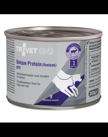 TROVET Unique Protein Venison UPV 200 g hrana monoproteica pentru caini si pisici, cu vanat