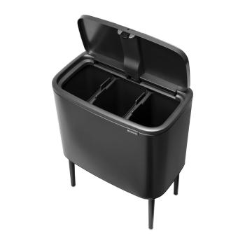 Coș de gunoi gri închis de reciclat/cu senzori de atingere din oțel 33 l Bo Touch Bin – Brabantia