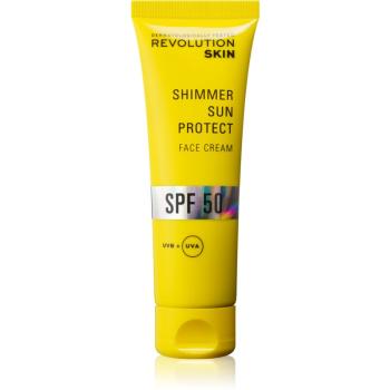 Revolution Skincare Sun Protect Shimmer crema de protectie iluminatoare SPF 50 50 ml