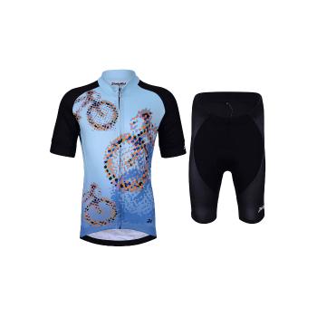 
                 HOLOKOLO Tricoul și pantaloni scurți de ciclism - BIKERS KIDS - albastru/negru/alb 
            