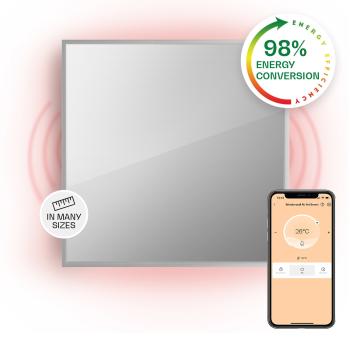 Klarstein La Palma 500 smart, încălzitor, 2 în 1, infraroșu, 60 x 60 cm, 500W, partea frontală cu oglindă