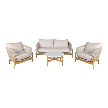 Set mobilier de grădină crem/în culoare naturală din lemn de acacia pentru 4 persoane Terracina – House Nordic