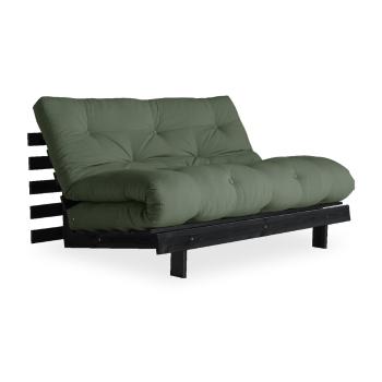 Canapea extensibilă Karup Design Roots Black, verde