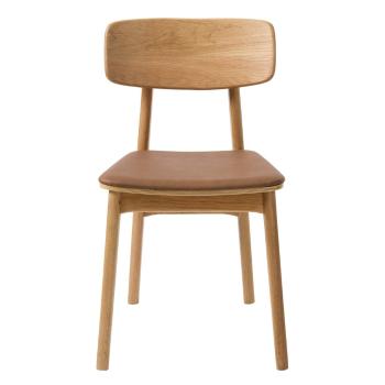 Scaun de dining maro coniac/în culoare naturală din imitație de piele Livo – Unique Furniture