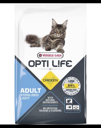 VERSELE-LAGA Opti Life Cat Sterlised/Light Chicken 7.5 kg hrana pisica sterilizata, cu pui