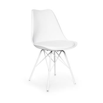 Set 2 scaune cu picioare din metal loomi.design Eco, alb